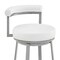 Armen Living Neura Swivel Counter or Bar Stool in Cloud Finish with White Faux Leather 840254333536 - alternate 3